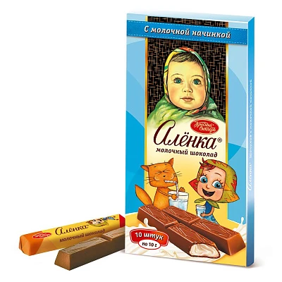 Шоколад Алёнка в стиках с молочной начинкой