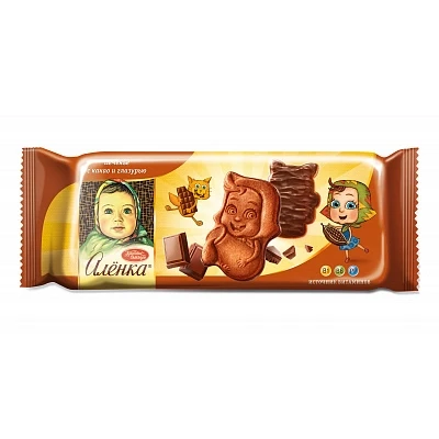 Печенье Алёнка фигурное с какао и глазурью