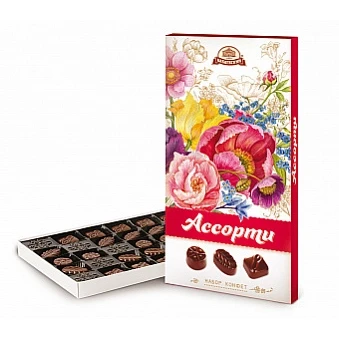 Конфеты в коробке Ассорти Букеты