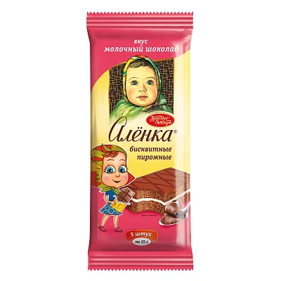 Бисквитные пирожные Аленка со вкусом молочного шоколада