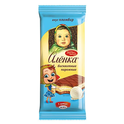 Бисквитные пирожные Аленка со вкусом пломбира
