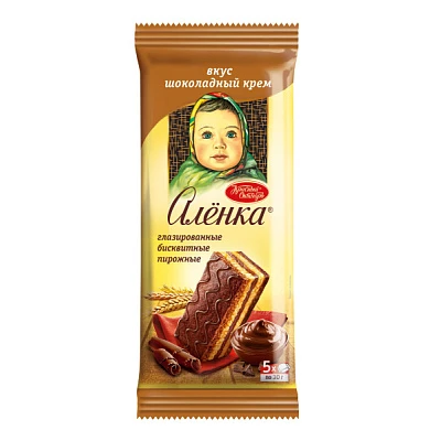 Бисквитные пирожные Аленка вкус шоколадный крем