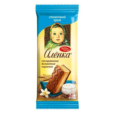 Бисквитные пирожные Аленка вкус сливочный крем