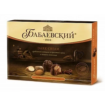 Конфеты в коробке Бабаевский Дробленый миндаль и ореховый крем