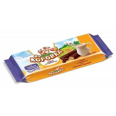 Вафли Коровка вкус топленое молоко глазированные