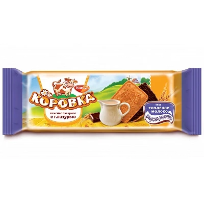 Печенье Коровка вкус топлёное молоко с глазурью