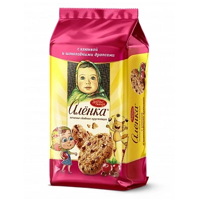 Печенье Алёнка хрустящее с клюквой и шоколадными кусочками