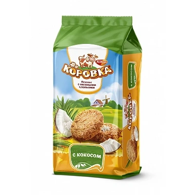 Печенье Коровка с овсяными хлопьями и кокосом