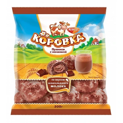 Пряники Коровка с начинкой вкус шоколадное молоко
