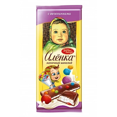 Шоколад Алёнка с молочной начинкой и веселинками