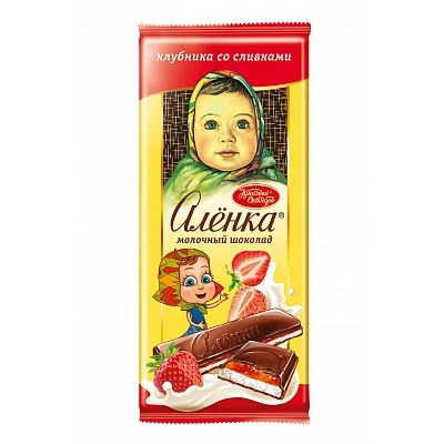 Шоколад Алёнка с начинкой клубника со сливками