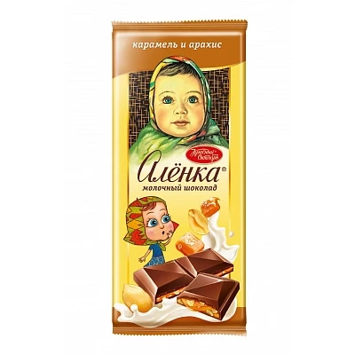 Шоколад Алёнка с начинкой соленая карамель и арахис