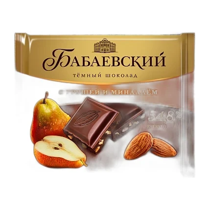 Шоколад Бабаевский темный с грушей и миндалем