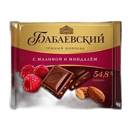 Шоколад Бабаевский темный с малиной и миндалем