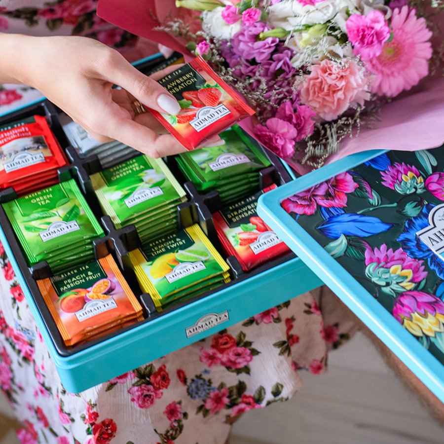 Floral Bouquet Tea Caddy (Blue) thumbnail 3
