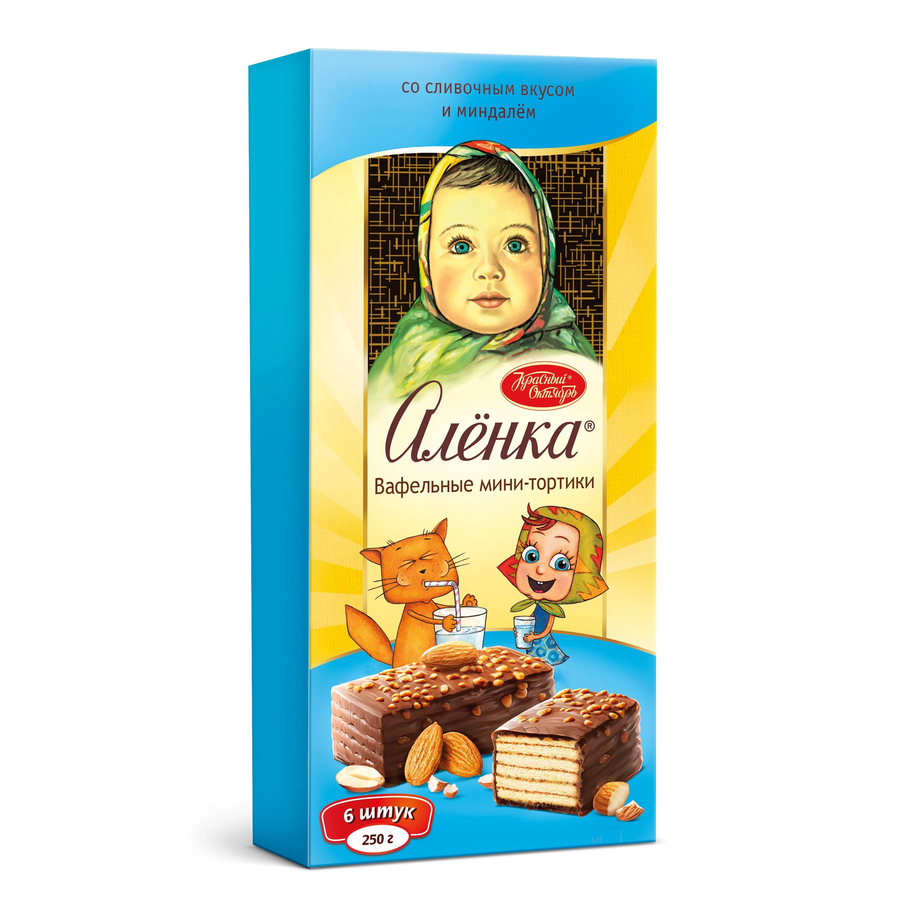 Вафельный торт Алёнка со сливочным вкусом и миндалём